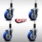 Service Caster 4'' SS Blue Poly Wheel Swivel 1-1/8'' Expanding Stem Caster Set, 4PK SCC-SSEX20S414-PPUB-BLUE-118-4 - alternate 3